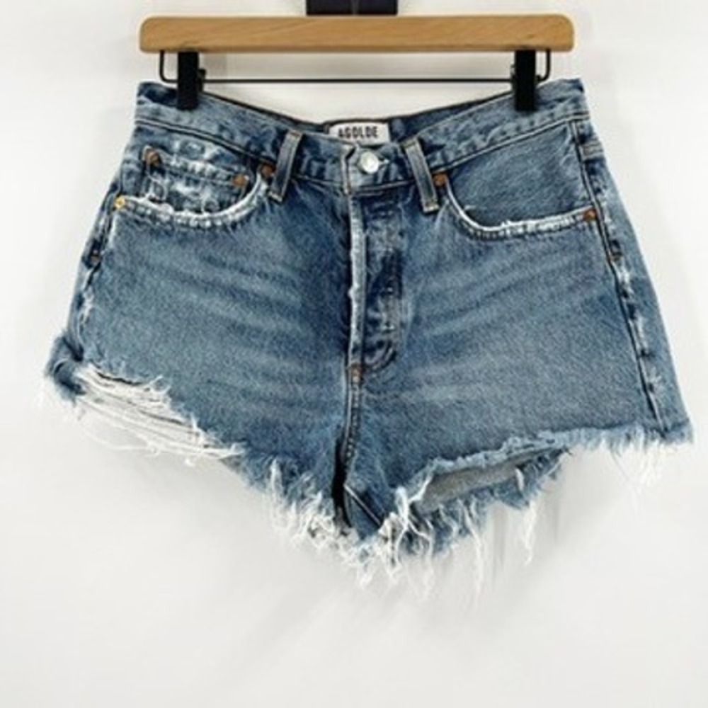 AGOLDE Los Angeles Premium Distressed Denim Cut Off Shorts Size 26